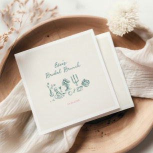 Hand Drawn Bridal Brunch Napkins