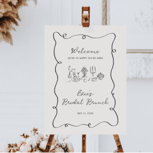 Hand Drawn Bridal Brunch Welcome Sign