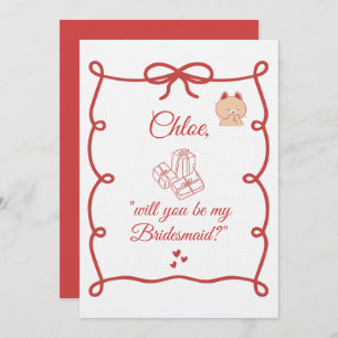 Hand Drawn Bridesmaid bridal Proposal Cards