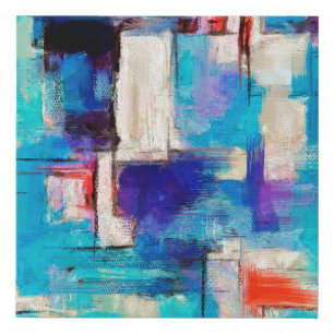 Hand drawn bright painting, background in impressi faux canvas print