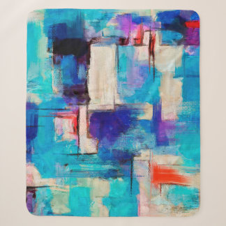 Hand drawn bright painting, background in impressi sherpa blanket