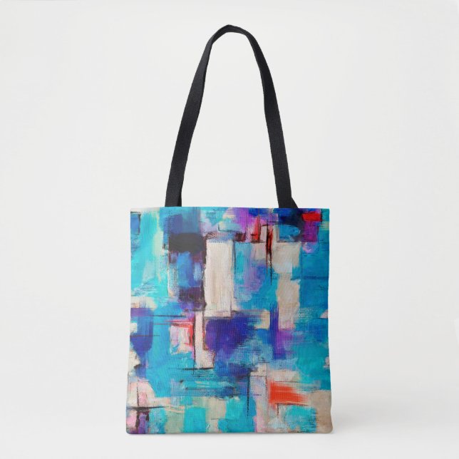 Hand drawn bright painting, background in impressi tote bag (Front)