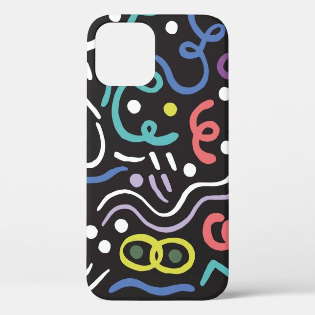 Hand drawn brush. Abstract pattern, zigzags, lines Case-Mate iPhone Case (Back)