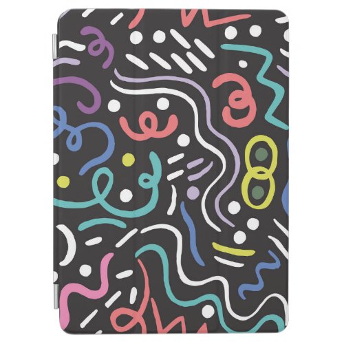 Hand_drawn brush pattern zigzag lines iPad air cover