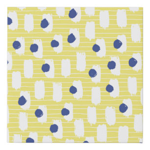 Hand drawn brush stroke seamless pattern. faux canvas print
