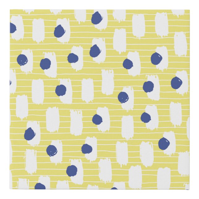 Hand drawn brush stroke seamless pattern.  faux canvas print (Front)