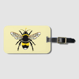Hand drawn - Bumble BEE - Wildlife -Yellow Luggage Tag
