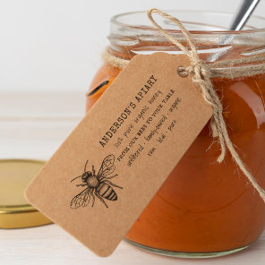 Hand-Drawn Bumblebee Pure Organic Honey Stamp