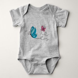 hand drawn butterfly    baby bodysuit