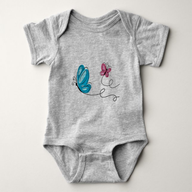 hand drawn butterfly    baby bodysuit (Front)
