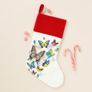 hand drawn butterfly christmas stocking
