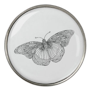 Hand Drawn Butterfly Golf Ball Marker