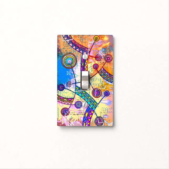 Hand Drawn By EDDArt - Dream Scale 1 Light Switch Cover (In Situ)