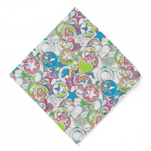 Hand Drawn By EDDArt - Stars And Hearts 1 Bandana