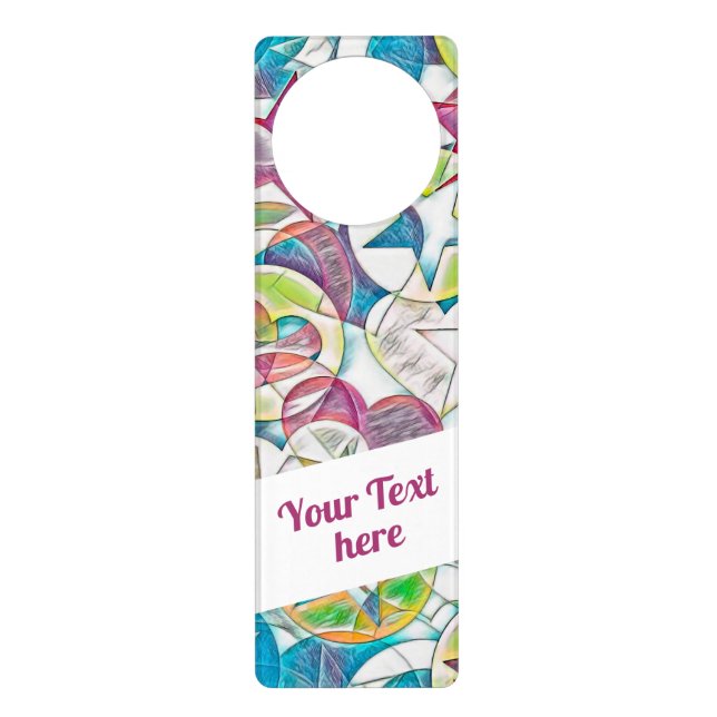 Hand Drawn By EDDArt - Stars And Hearts 1 Door Hanger (Front)