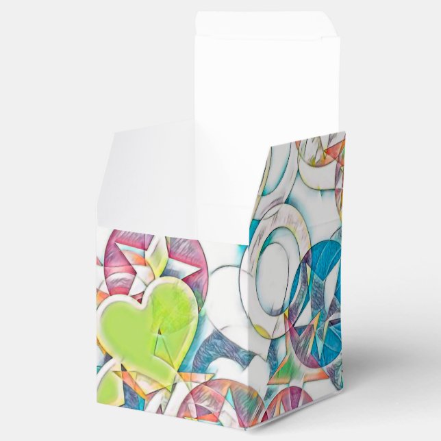 Hand Drawn By EDDArt - Stars And Hearts 1 Favor Boxes (Opened)
