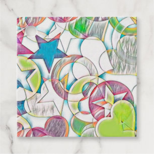 Hand Drawn By EDDArt - Stars And Hearts 1 Favor Tags