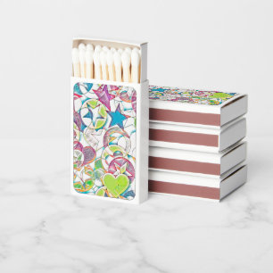 Hand Drawn By EDDArt - Stars And Hearts 1 Matchboxes