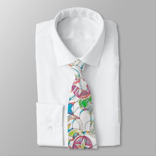 Hand Drawn By EDDArt - Stars And Hearts 1 Neck Tie (Tied)