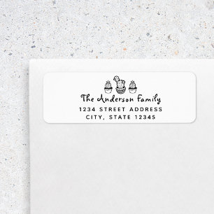 Hand Drawn Cactus Family Name Return Address Label