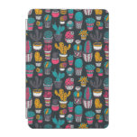 Hand Drawn Cactus in Sketch Style Pattern iPad Mini Cover