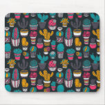 Hand Drawn Cactus in Sketch Style Pattern Mouse Pad