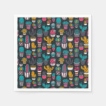 Hand Drawn Cactus in Sketch Style Pattern Napkins