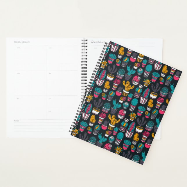 Hand Drawn Cactus in Sketch Style Pattern Planner (Display)