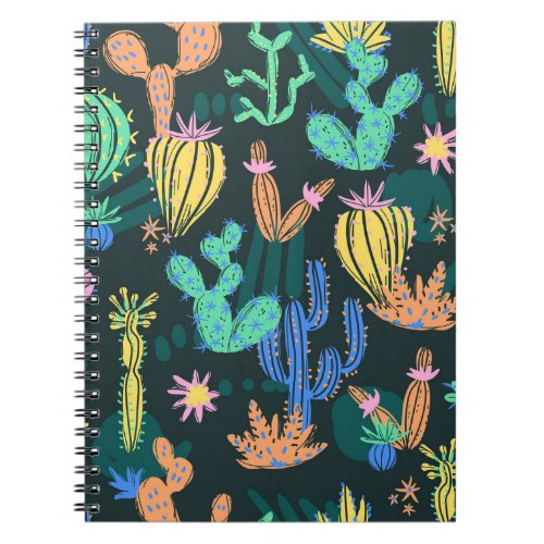 Hand_drawn cactus Scandinavian seamless Notebook
