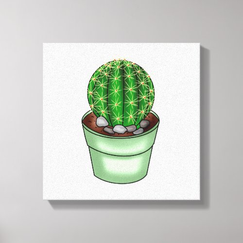 Hand drawn Cactus Succulent  Canvas Print