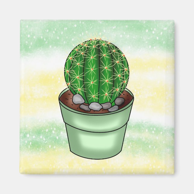 Hand drawn Cactus Succulent  Magnet (Front)