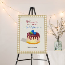 Hand Drawn Cake Cute Bridal Shower Welcome Sign