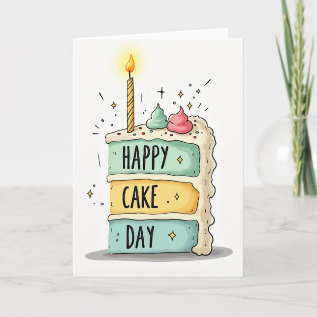 Hand Drawn Cake Day Card (Front)