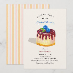Hand Drawn Cake Dessert Sweet Cute Bridal Shower Invitation