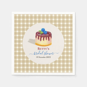 Hand Drawn Cake Dessert Sweet Cute Bridal Shower Napkins