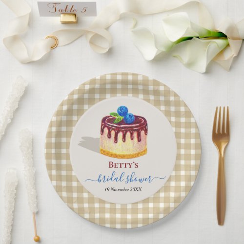 Hand Drawn Cake Dessert Sweet Cute Bridal Shower  Paper Plates