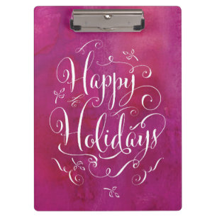 Hand Drawn Calligraphy Watercolor Xmas Clipboard