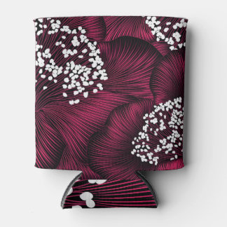 Hand-Drawn Camelia: Vintage Floral Pattern Can Cooler