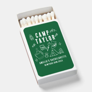 Hand drawn Camp Bachelorette Custom summer Matchboxes