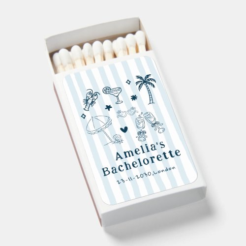 Hand Drawn Camp Bachelorette Custom Summer Matchboxes