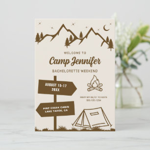 Hand Drawn Camp Bachelorette Weekend Invitation
