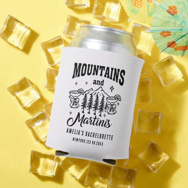 Hand drawn Camp  Mountains Martinis Bach trip  Can Cooler (In Situ Summer)