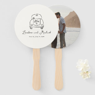 Hand Drawn Car Doodle Modern Wedding Fan