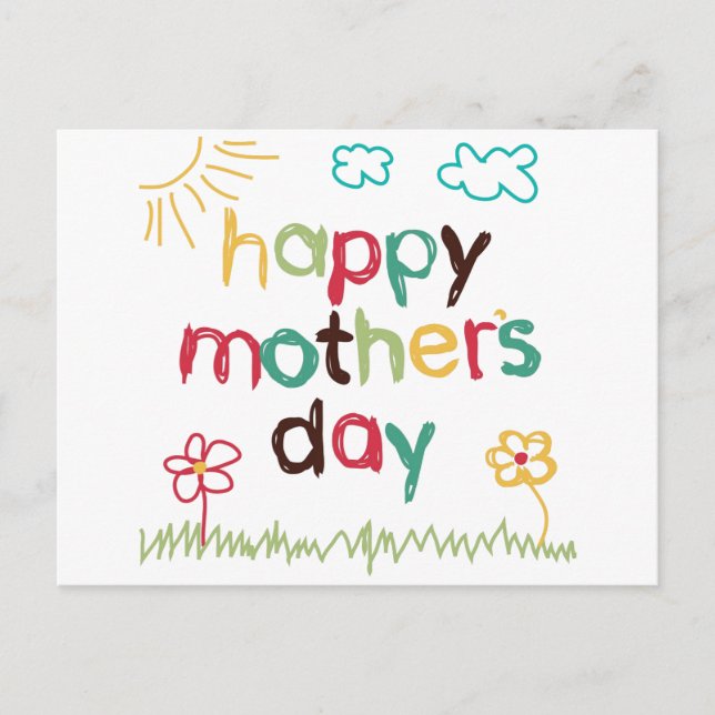 Hand Drawn Card for Mother's Day (Front)