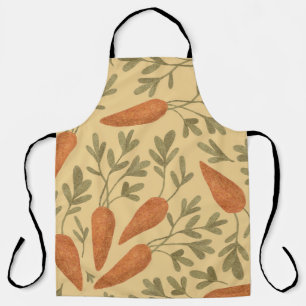 Hand-drawn carrots, colorful seamless pattern. apron