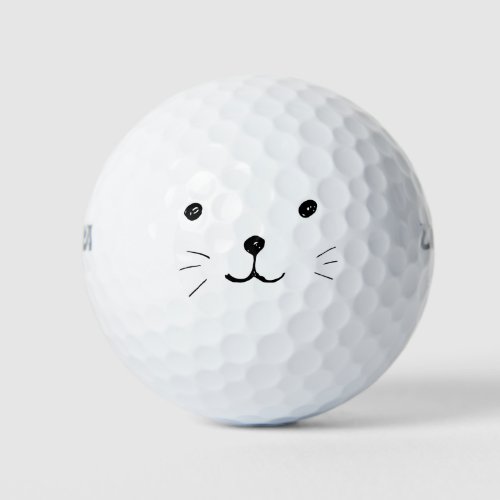 Hand Drawn Cartoon Cat Pictures Cute Kitty Pics Golf Balls