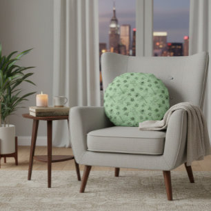 Hand-Drawn Cartoon Insects Pattern  Round Pillow