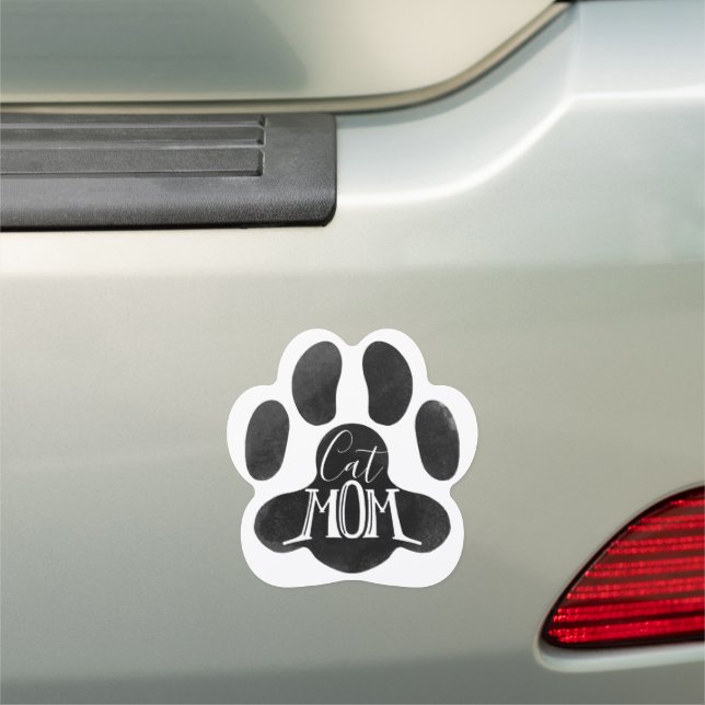 Hand Drawn Cat Mom Paw Pet Parent Car Magnet (In Situ)