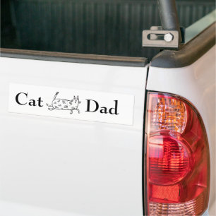 Hand Drawn Cat Typography Cat Dad Fun Bumper Sticker