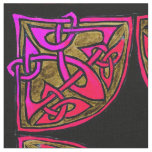 Hand-drawn Celtic Magenta Tile Pattern Fabric
